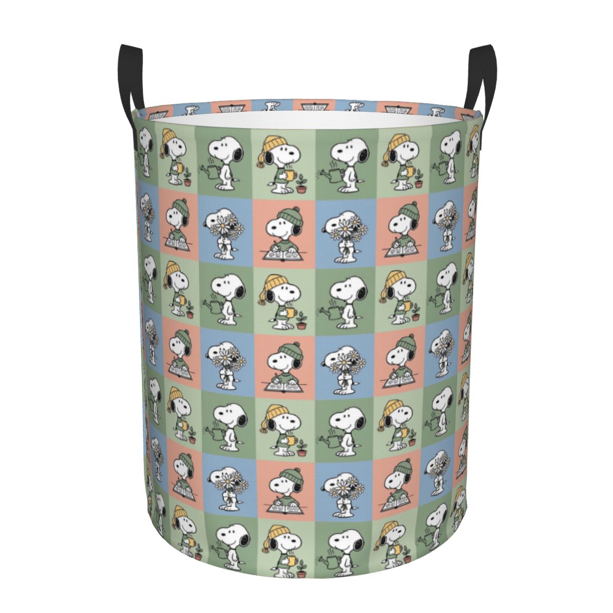Men Accessories Hamper - S-Snoopy Keranjang Cucian Kotak-kotak Bermotif Kotak-kotak