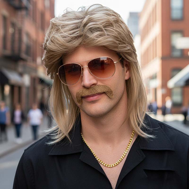 Men'S Accessories In The 80S - Set Wig Sintetis Disko 80-an Wig