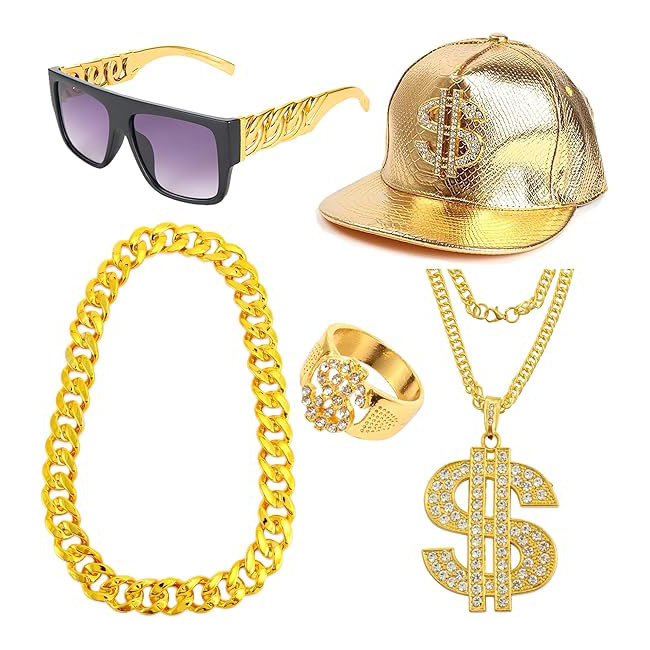 Men'S Accessories In The 80S - Set Aksesoris Kostum Hip Hop Era