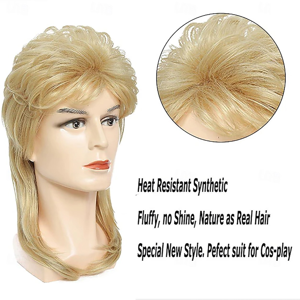 HAIRJOY ​​Wig Rambut Sintetis  - Men'S Accessories In The 80S ulasan dan harga