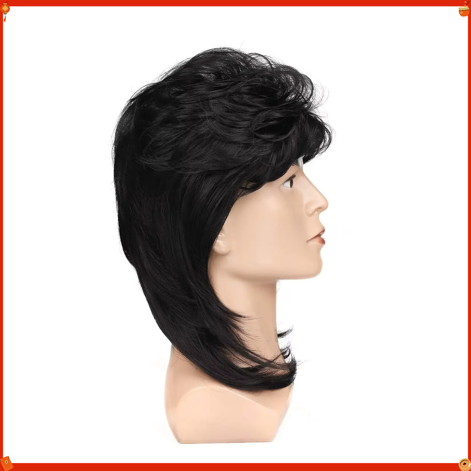Wig Mullet Sintetis untuk Pria - Men'S Accessories In The 80S ulasan dan harga