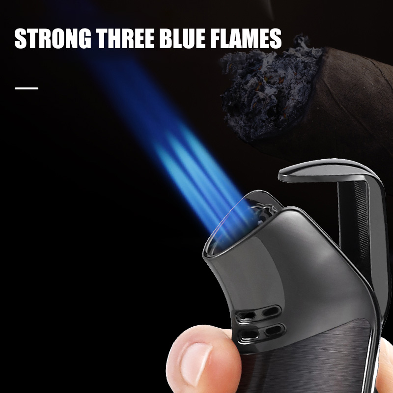 Tahan angin tiga api biru pema - Lighter Windproof ulasan dan harga