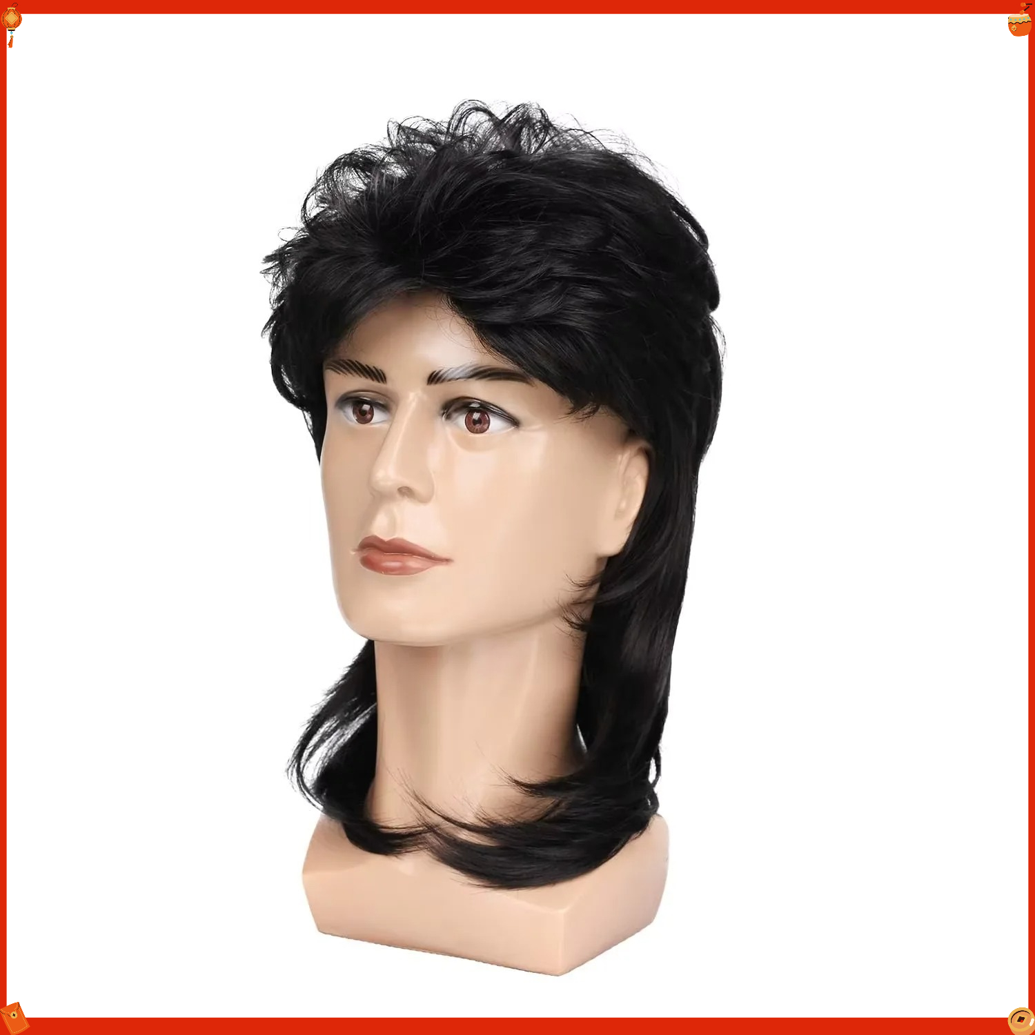 Wig Mullet Sintetis untuk Pria - Men'S Accessories In The 80S ulasan dan harga