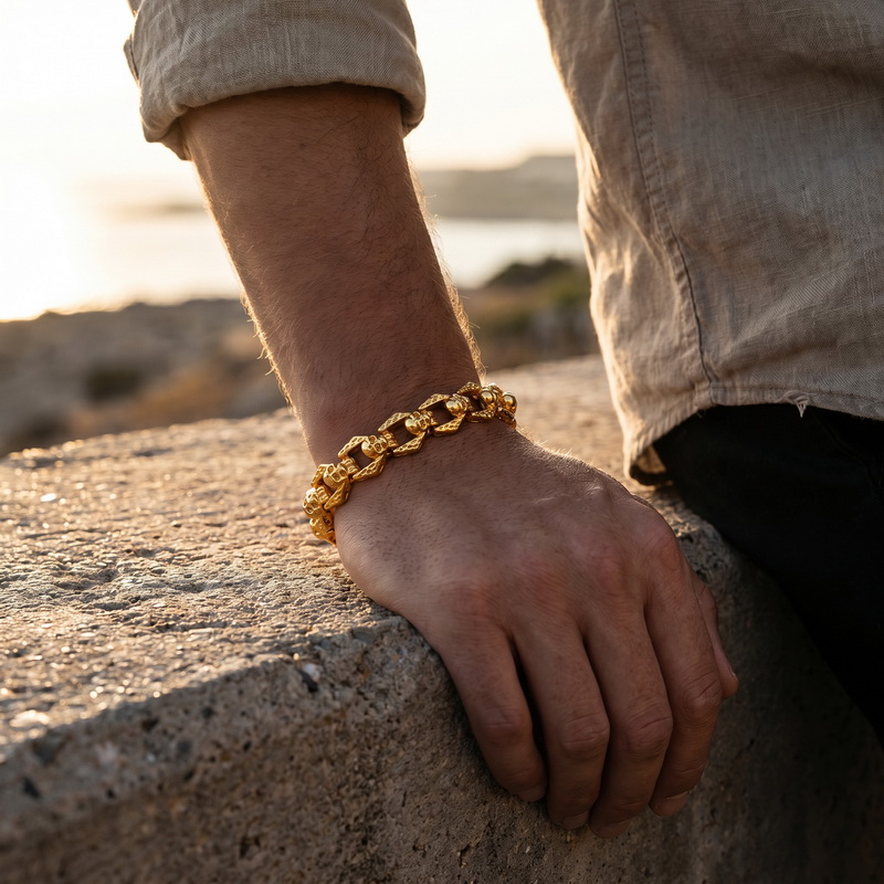 KALEN Gelang Tengkorak Baja Ta - Men'S Accessories Affordable ulasan dan harga