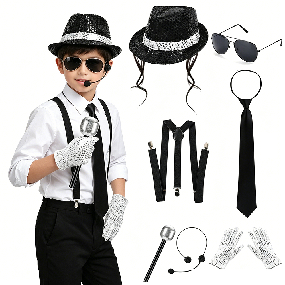 Set Aksesori Cosplay Michael J - Men'S Accessories In The 80S ulasan dan harga