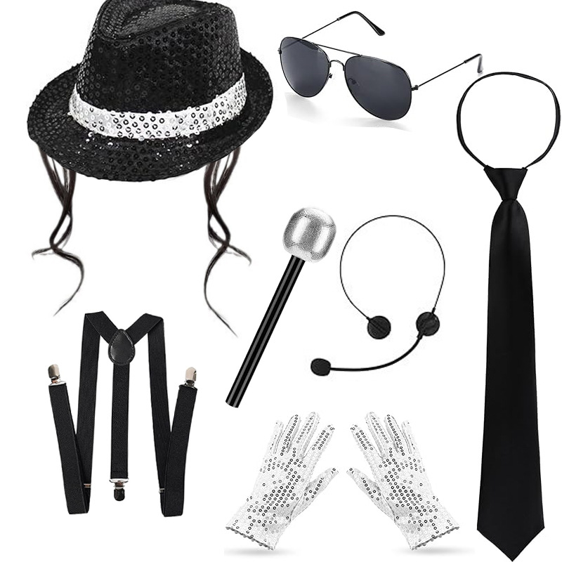 Set Aksesori Cosplay Michael J - Men'S Accessories In The 80S ulasan dan harga